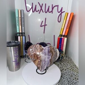 Mexican Lace Agate and Amethyst Heart LARGE - MCAMYHRT-LRG 1436g 6.50”